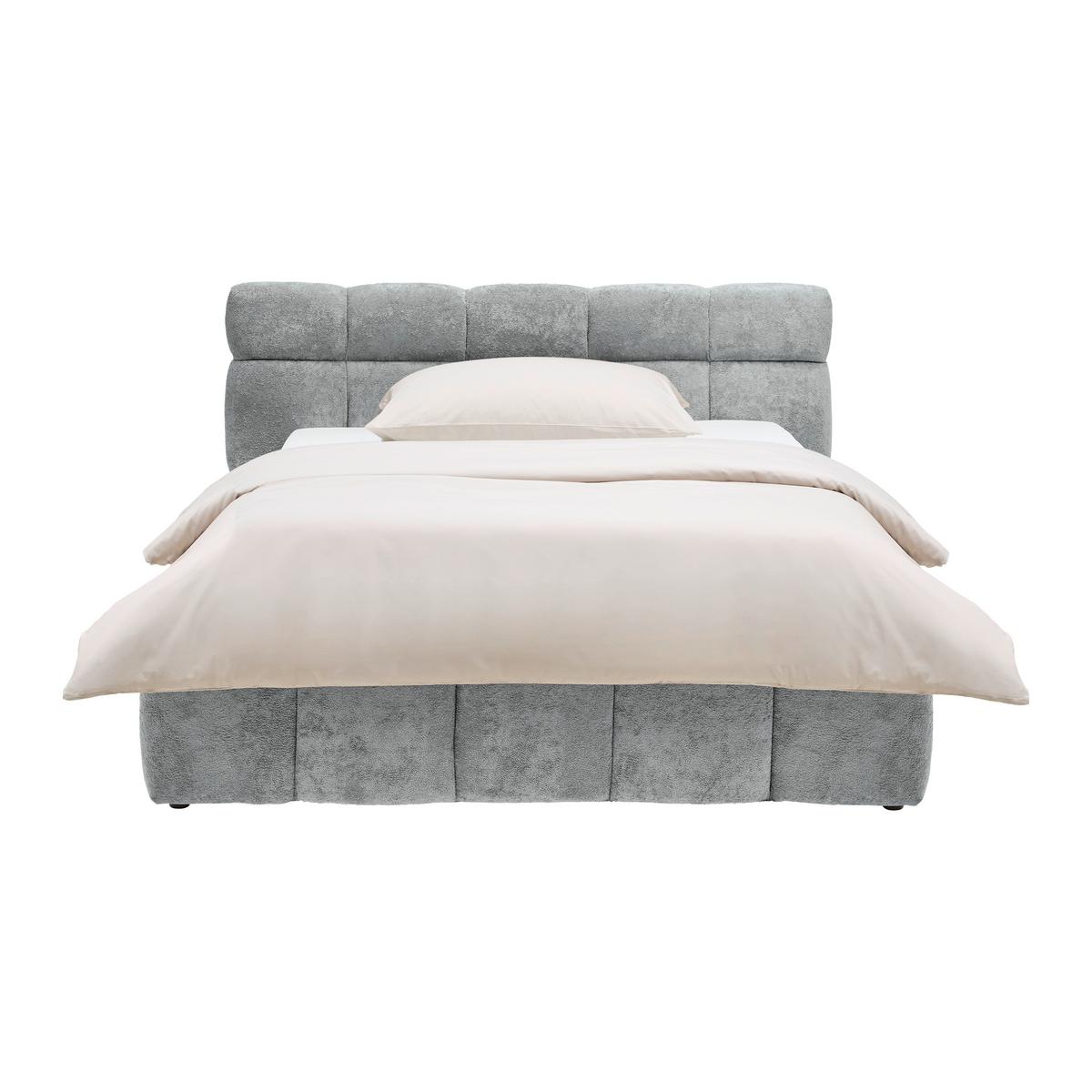 Čalúnená posteľ MONTE 140x200, sivá - čierna/sivá, Konventionell, textil/plast (140/200cm) - Based