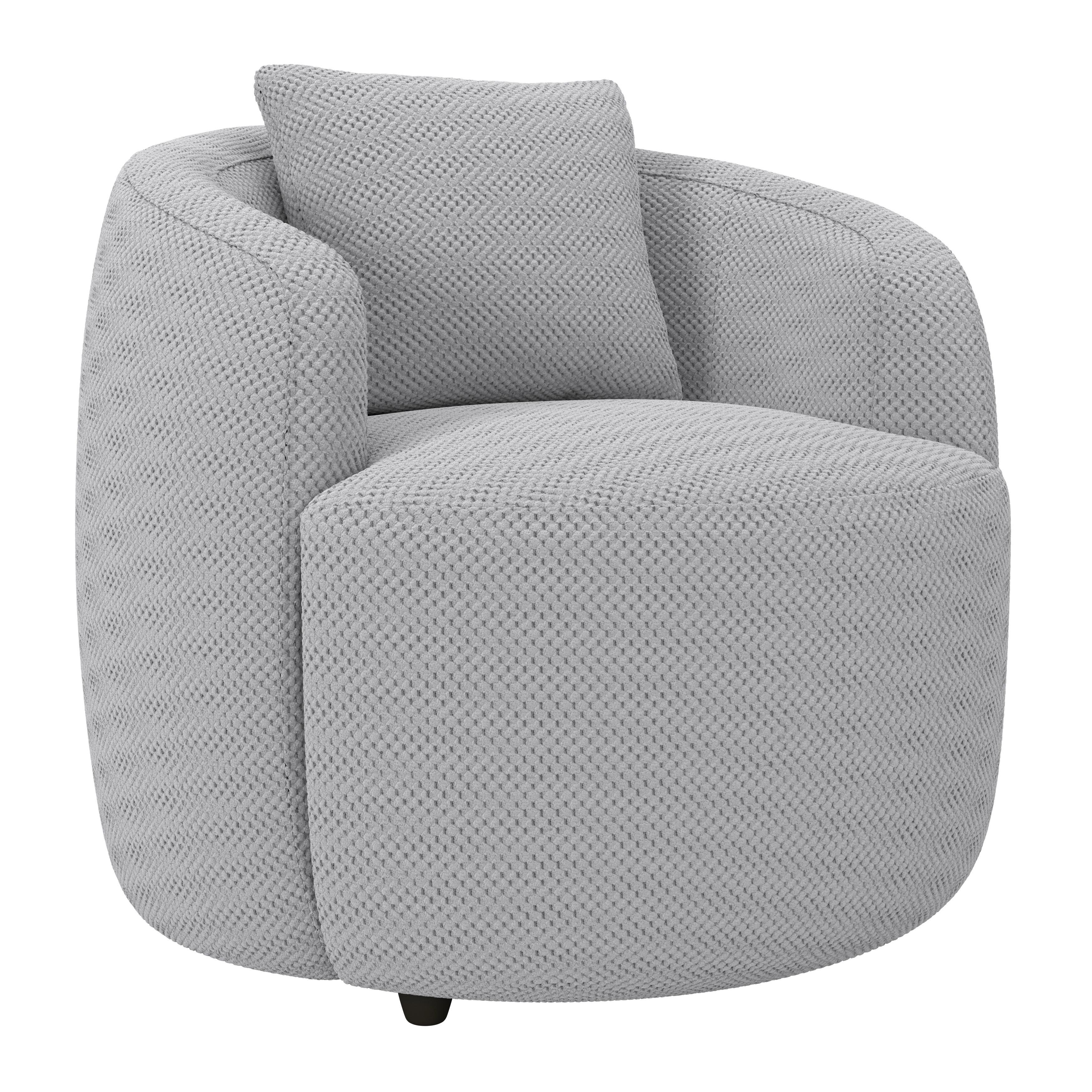 Relaxační křeslo PINA, světle šedá, s polštářem - černá/světle šedá, Moderní, textil/plast (81/74/81cm)