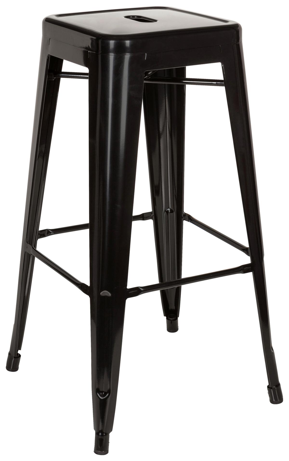 Barhocker Vantaggio High Schwarz Stapelbar - Schwarz, Basics, Metall (44/77/44cm) - MID.YOU