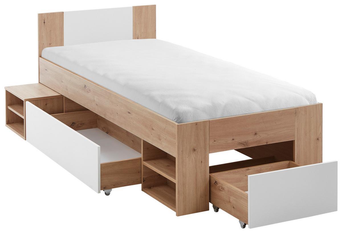 POSTEL AZURRO 2-90 - bílá/dub artisan, Moderní, kompozitní dřevo (90/200cm) - Mömax
