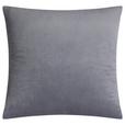 Zierkissen Elisa 45x45 Cm Polyester Anthrazit Mit Zipp - Anthrazit, ROMANTIK / LANDHAUS, Textil (45/45cm) - James Wood