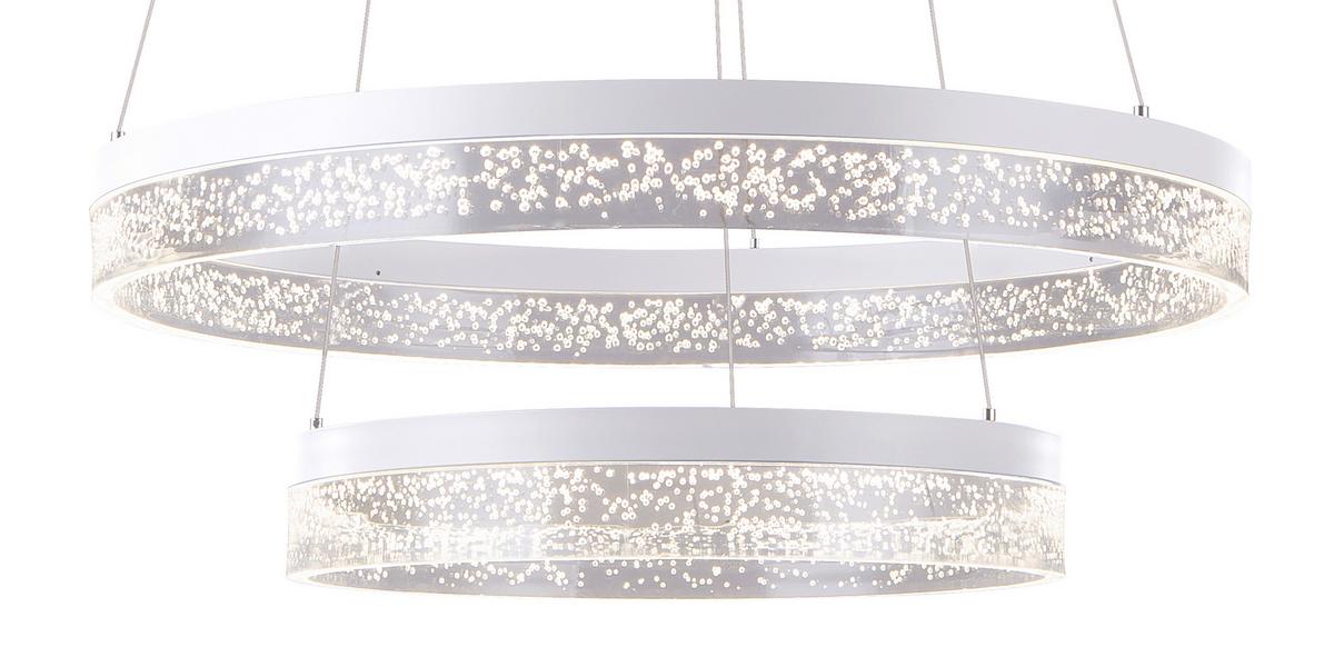Led-hängeleuchte 68225-60 Smitty - Transparent/Weiß, Basics, Kunststoff/Metall (60/120cm) - Globo