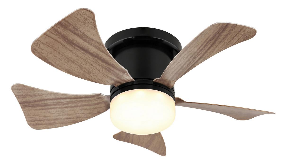 Deckenventilator Hines Opal Schwarz D: 40,6 Cm - Opal/Schwarz, KONVENTIONELL, Kunststoff/Metall (40,6/13cm) - Globo