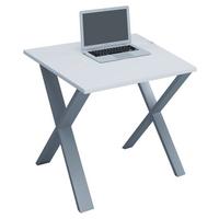 Schreibtisch Lona Silberfarben/Weiß B: 80 cm - Silberfarben/Weiß, MODERN, Holzwerkstoff/Metall (80/80/76cm) - MID.YOU