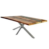 Esstisch Multicolor /Silberfarben L: 160cm - Silberfarben/Multicolor, MODERN, Holz/Metall (160/85/76cm) - MID.YOU