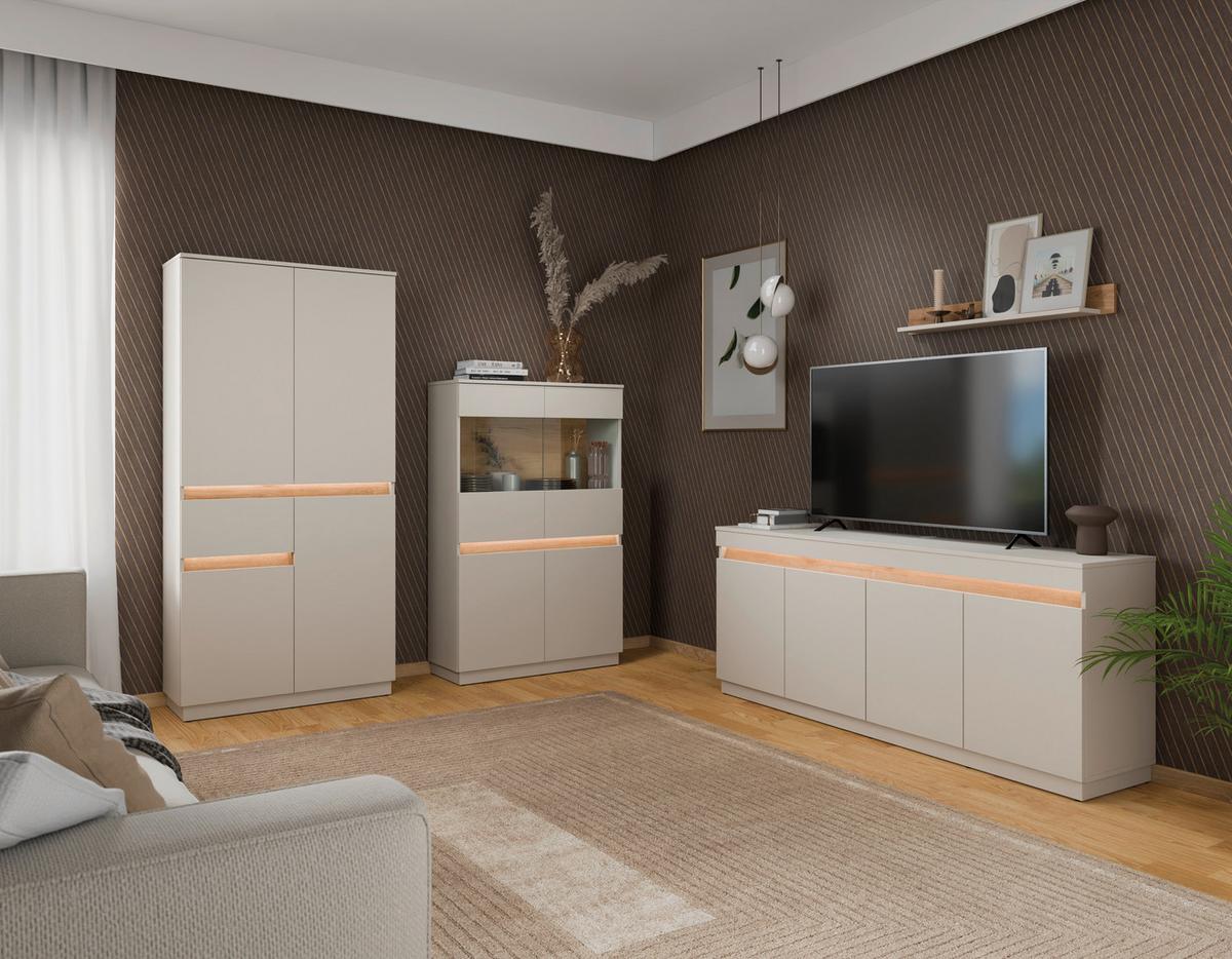 Wandboard SAMU Kaschmir/Eichefarben B: 90 cm - Kaschmir/Eichefarben, MODERN, Holzwerkstoff (90/10/13,6cm)