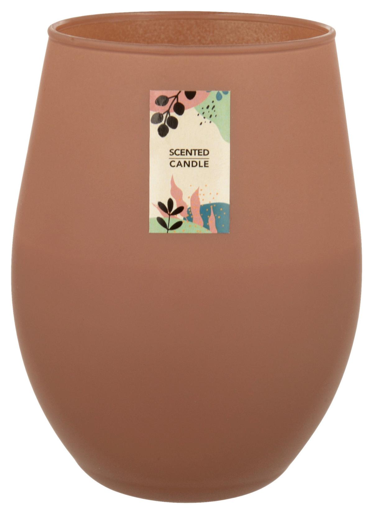 Svíčka ve skle Candela - šedá/ostružinová, sklo (7,6/12,5cm) - Modern Living