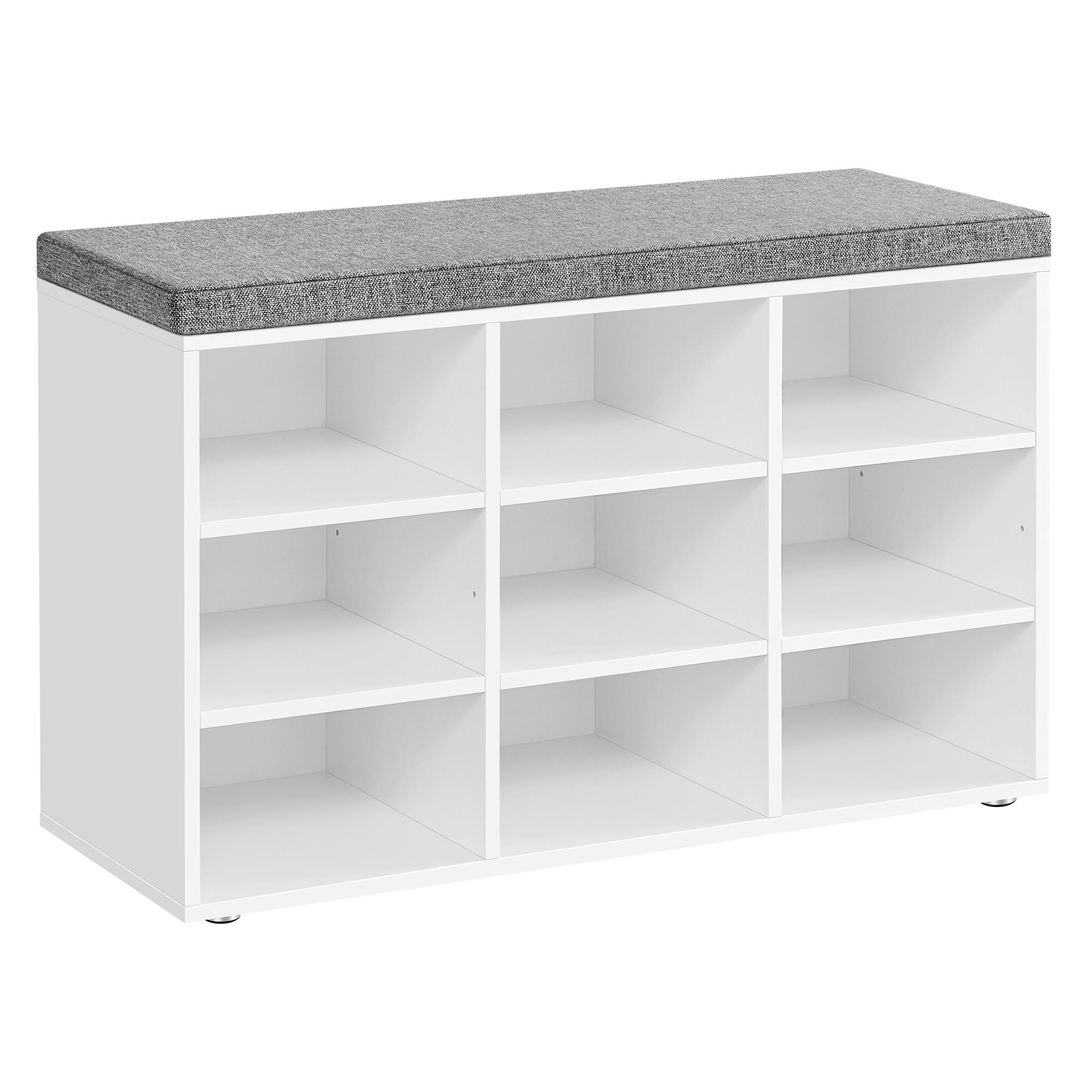 LAVICA NA TOPÁNKY FARBA: BIELA - sivá/biela, Trend, kompozitné drevo (78,5/48/30,3cm) - MID.YOU