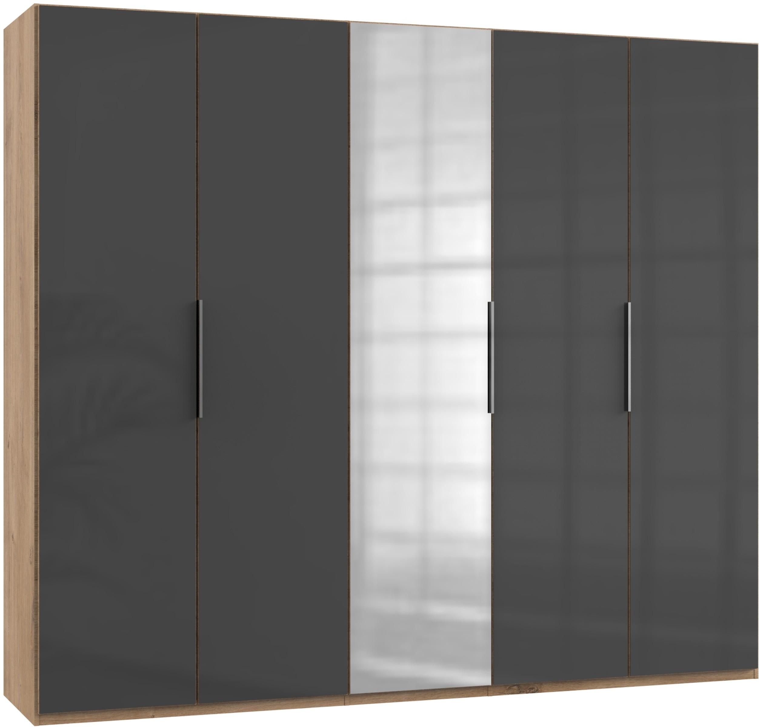 Drehtürenschrank 250cm Level, Grau/eiche Dekor - Eichefarben/Grau, MODERN, Glas/Holzwerkstoff (250/216/58cm) - MID.YOU