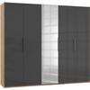 Drehtürenschrank 250cm Level, Grau/eiche Dekor - Eichefarben/Grau, MODERN, Glas/Holzwerkstoff (250/216/58cm) - MID.YOU