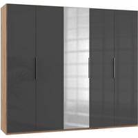 Drehtürenschrank 250cm Level, Grau/eiche Dekor - Eichefarben/Grau, MODERN, Glas/Holzwerkstoff (250/216/58cm) - MID.YOU