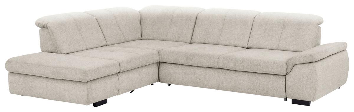 Sedací souprava MARTEN, levá, bez funkcí a polštářů - černá/přírodní barvy, Moderní, textil (260/315cm)