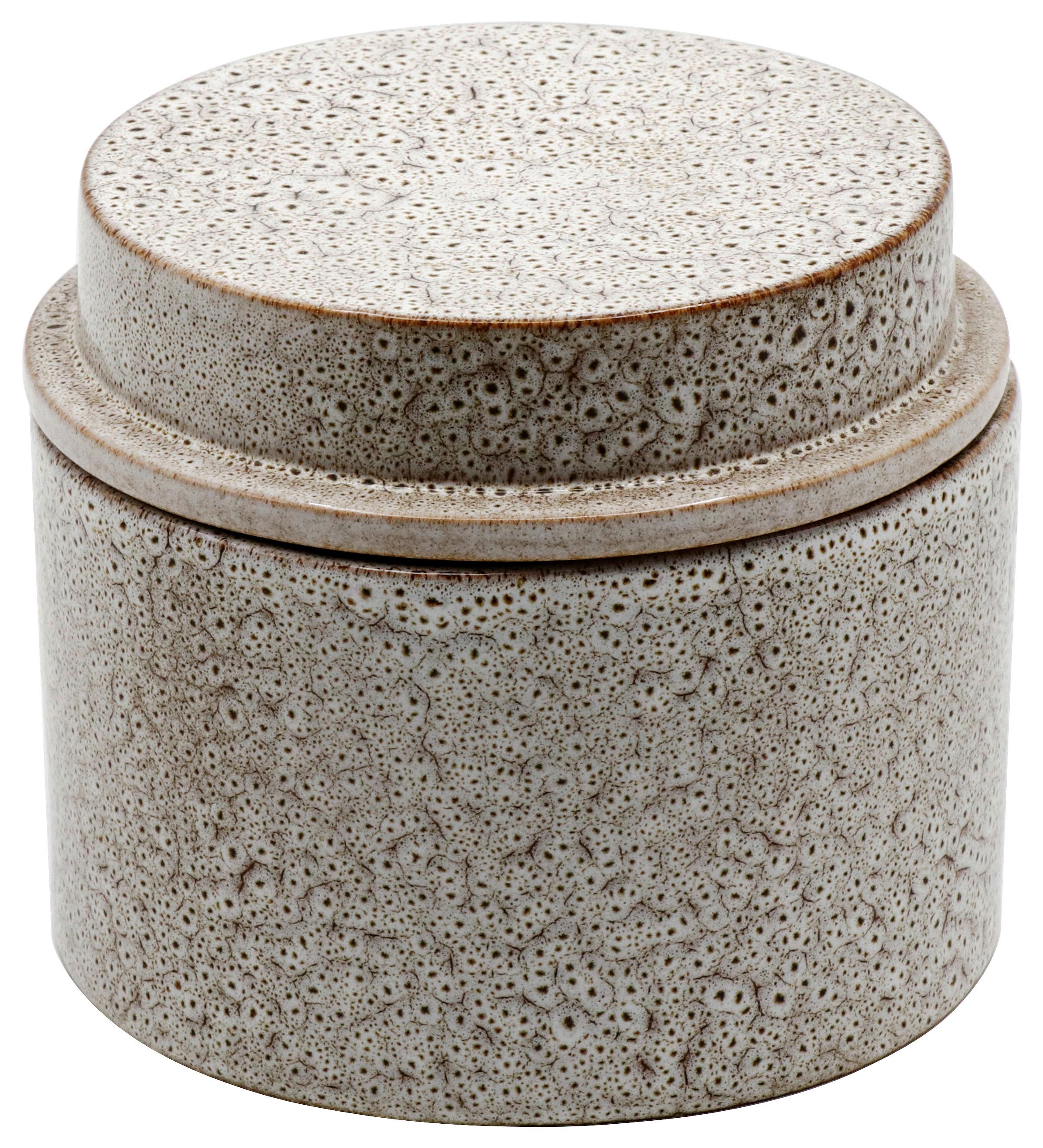 Dekoraračná Dóza Rocky, Ø/v: 18/16cm - hnedá/biela, keramika (18/16cm) - Modern Living