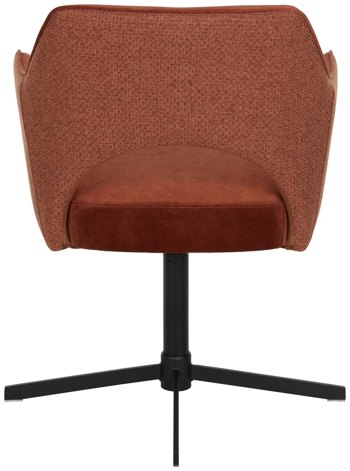 ŽIDLE S PODRUČKAMI VALLETTA - černá/rezavá, Konvenční, kov/textil (61/85/60cm) - Premium Living