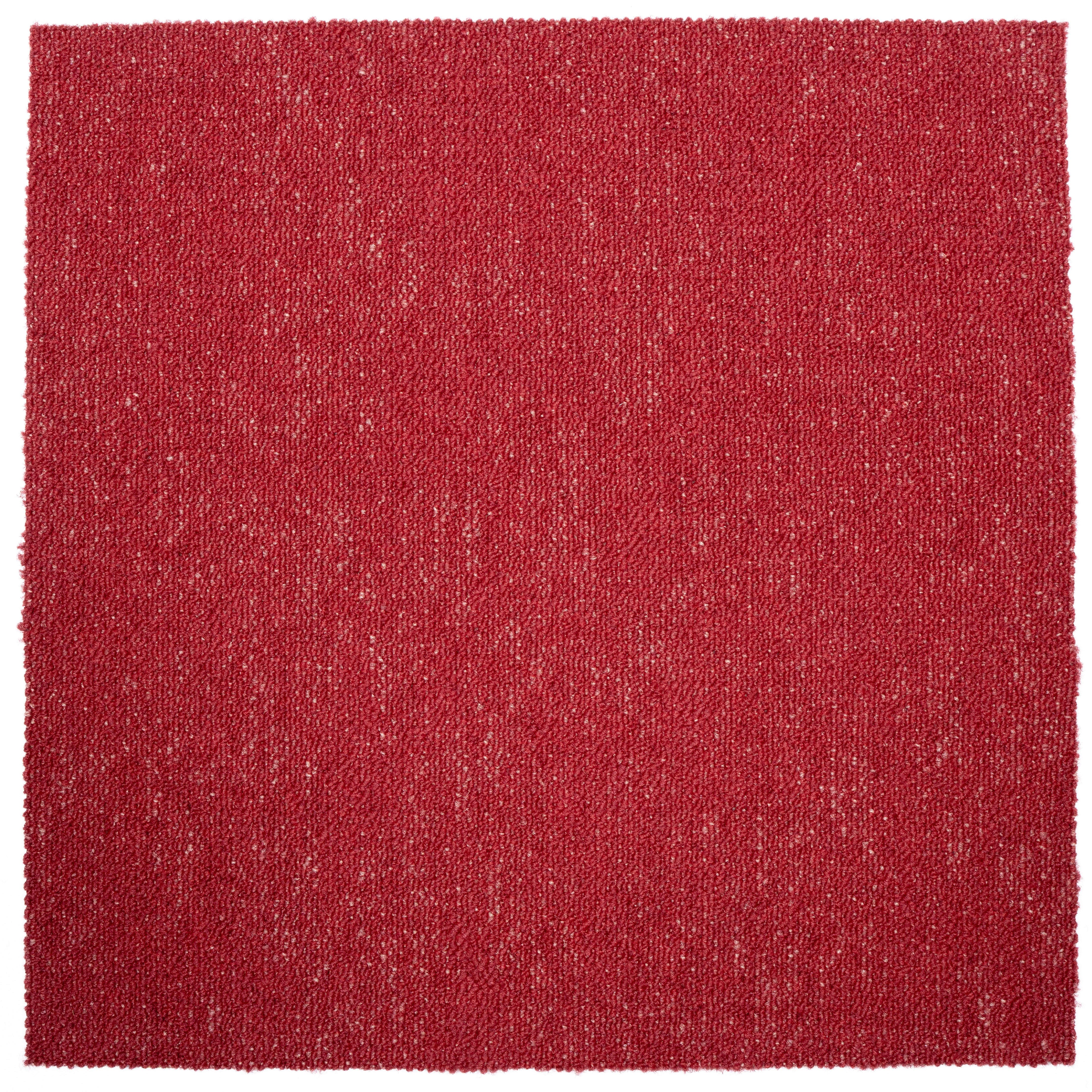 Teppichfliese Rot Marble 50x50 cm Florhöhe 3 mm - Basics, Textil (50/50cm)