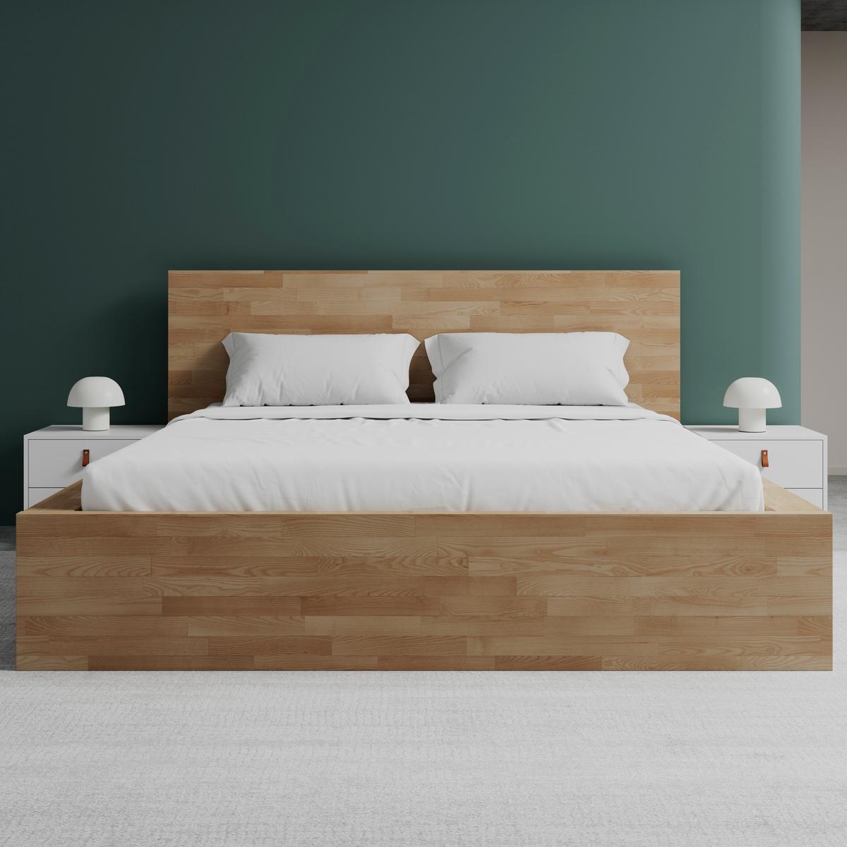 Dřevěná postel WILMA 180x200 cm, dub divoký - divoký dub, Moderní, dřevo (180/200cm) - Bessagi Home