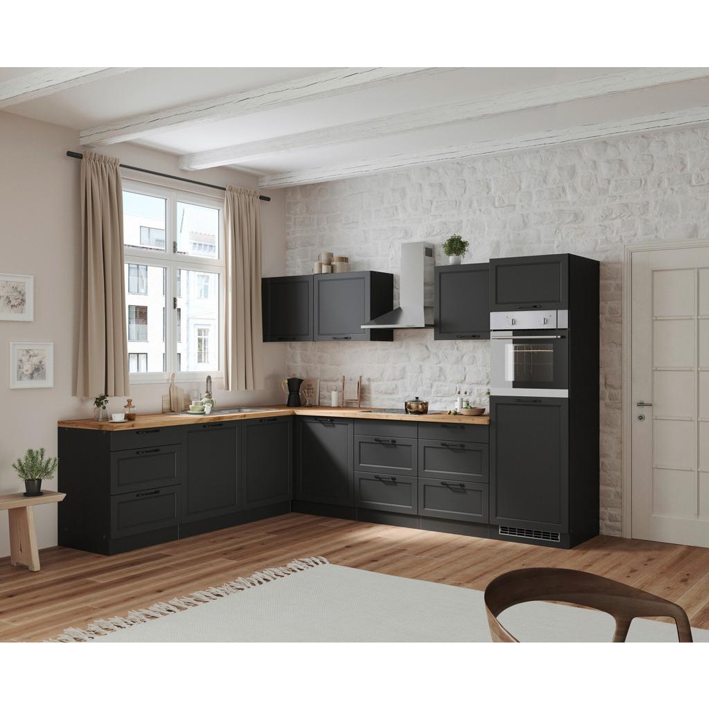 Eckküche Meran Ohne Geräte 240x300 Cm Grau/eiche Dekor