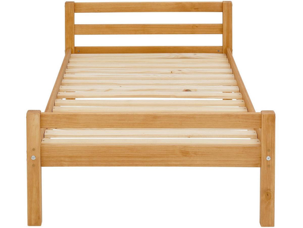 Bett Alpi Natur-/Kieferfarben 90x200cm - Naturfarben/Kieferfarben, Design, Holz (90/200cm) - MID.YOU