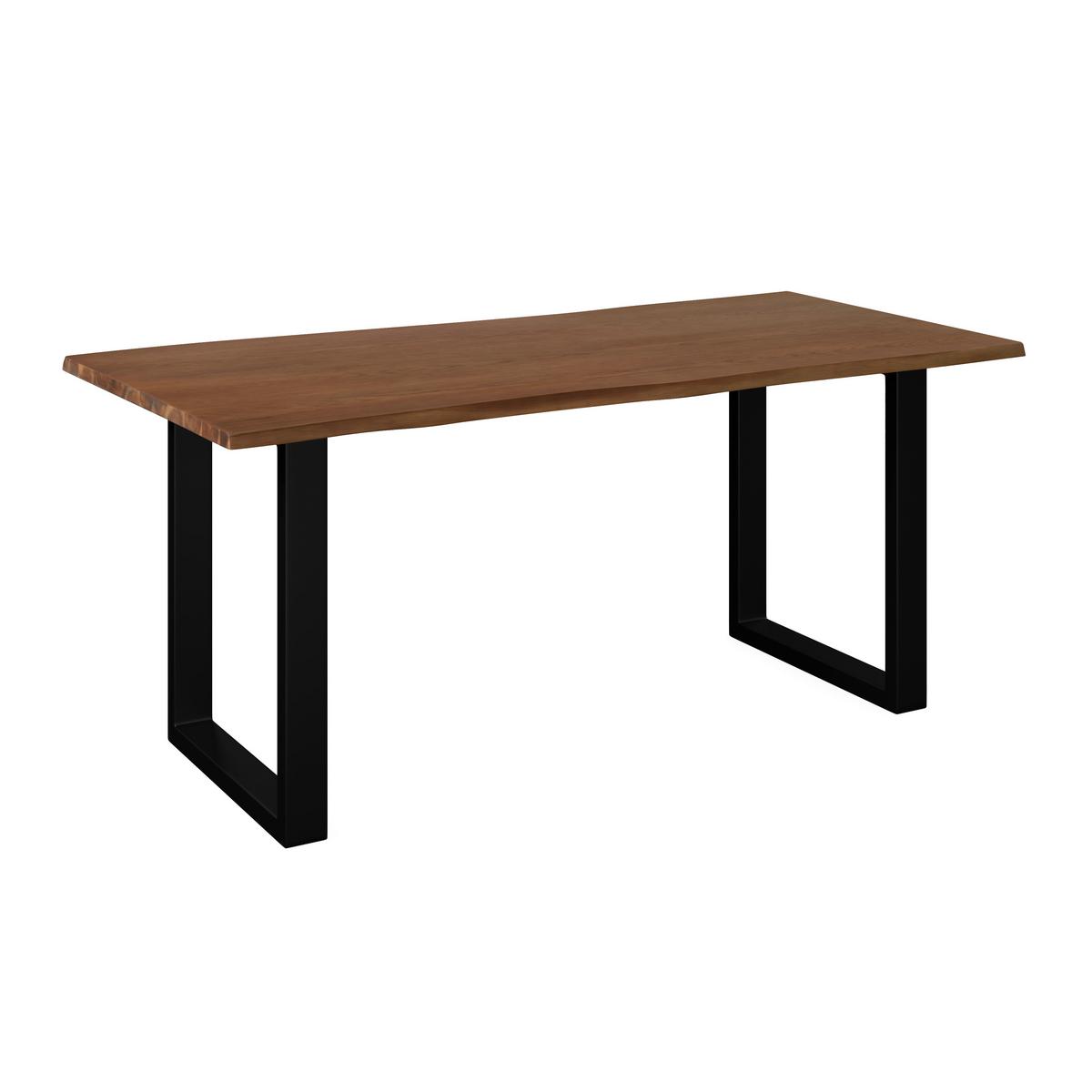 Jídelní stůl Dale, š: 180 cm - černá/barvy vlašských ořechů, Moderní, kov/dřevo (180/90/76cm) - Bessagi Home