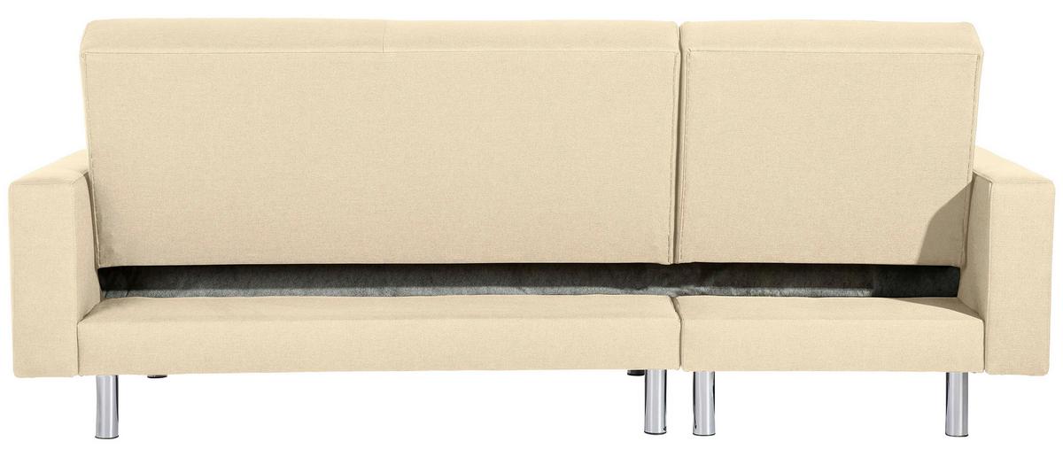 Ecksofa mit Schlaffunktion Just Fashion Beige - Chromfarben/Beige, KONVENTIONELL, Textil (152/230cm) - Max Winzer