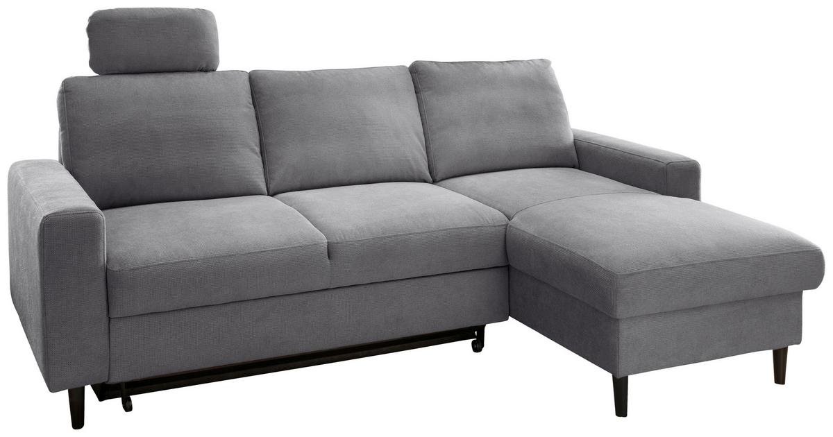 Eckschlafsofa Passione Dunkelgrau S: 234x147 cm - Dunkelgrau/Schwarz, MODERN, Textil (234/147cm) - Livetastic
