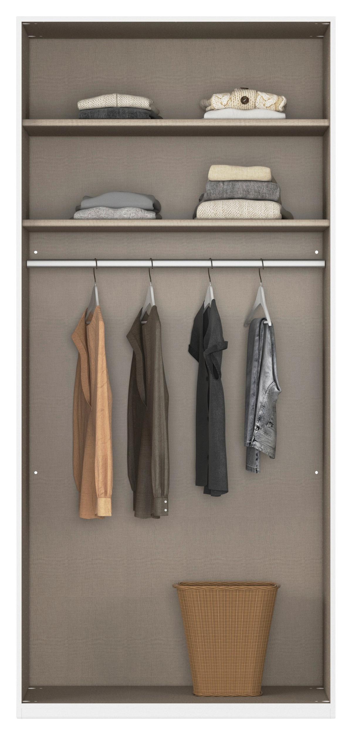 Drehtürenschrank Alabama Weiß B: 91 Cm - Weiß, MODERN, Holzwerkstoff (91/229/54cm) - Rauch Möbel