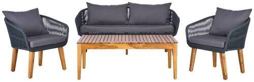 Lounge Garnitúra Trendy - akácia színű/sötétszürke, Modern, fa/fém (160/75/70cm) - Beldano