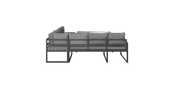 Loungegarnitur 5-Tlg. Leon Metall/Glas mit Kissen - Grau, MODERN, Glas/Metall (176,5/239cm) - Beldano