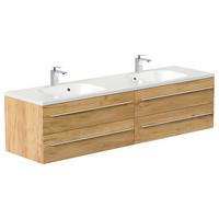 WASCHTISCHKOMBI Geant, Eichefarben B: 180 cm - Eichefarben/Weiß, Basics, Holzwerkstoff/Stein (180cm) - MID.YOU