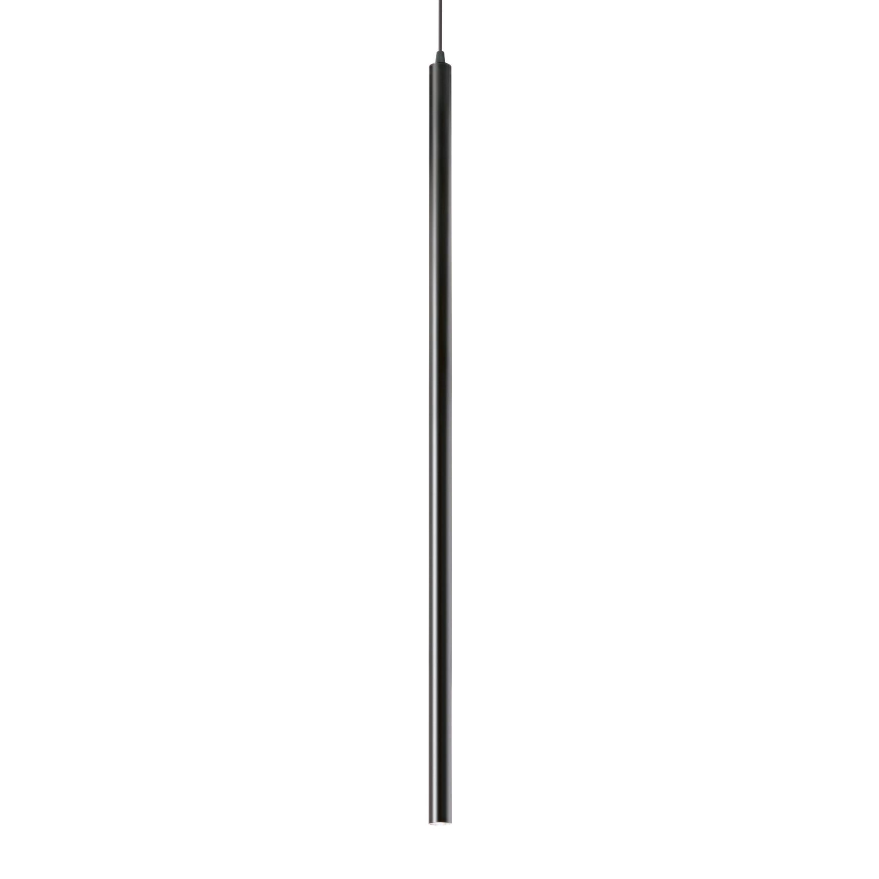 LED-Hängeleuchte Ultrathin Schwarz D: 3 cm - Schwarz, Design, Metall (3/12,5\30,8cm) - Ideal Lux