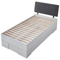 Futonbett Sandro Weiss 90x200cm - Weiß/Grau, Basics, Holzwerkstoff/Textil (204/94/98cm) - MID.YOU