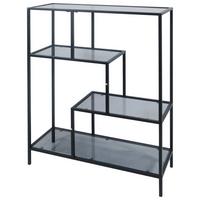 Raumteiler Rom B: 80 cm Grau/Schwarz - Schwarz/Grau, MODERN, Glas/Metall (80/113/30cm)
