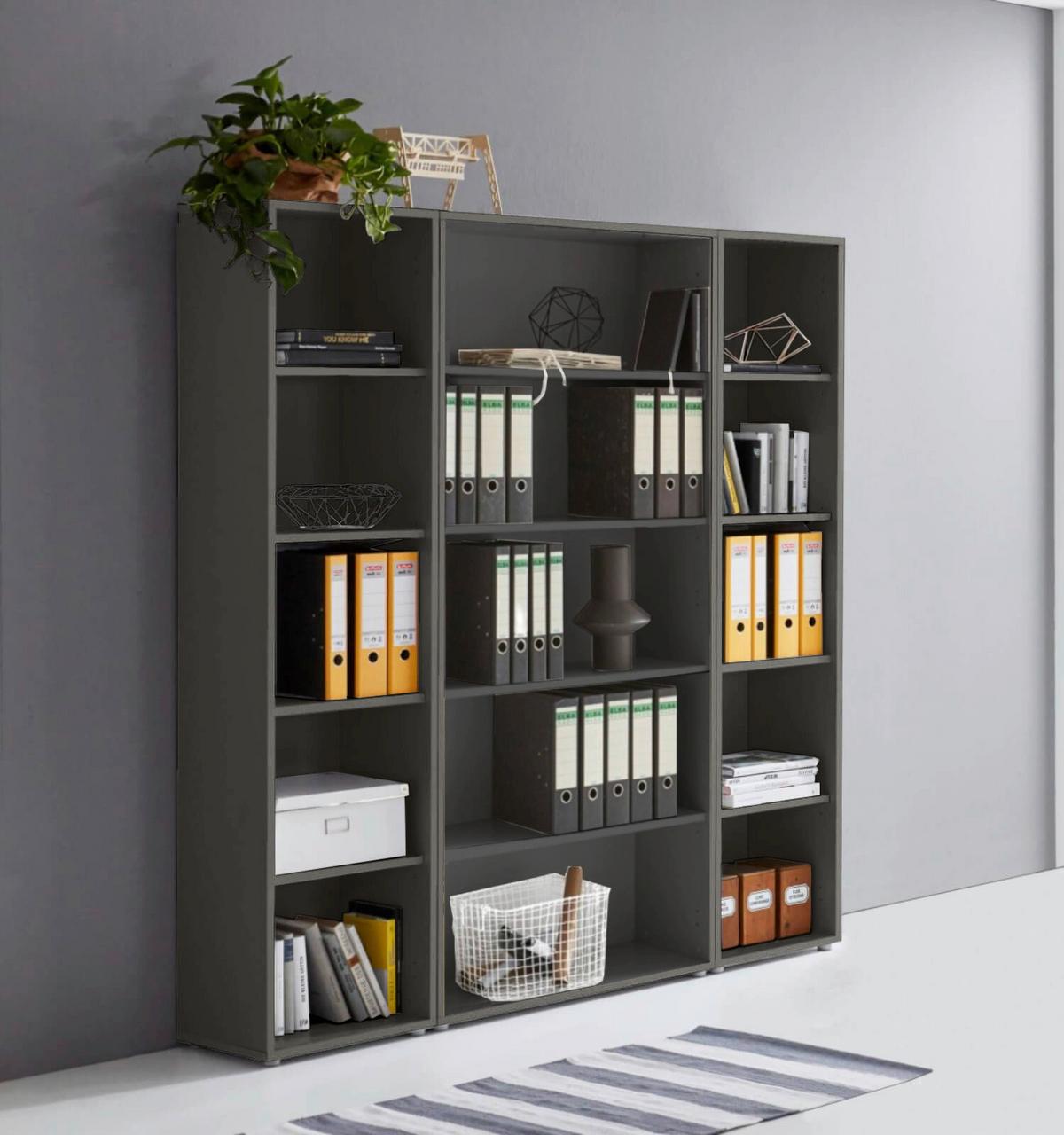 REGALSET OFFICE EDITION - RW SET 3 - Anthrazit, MODERN, Holzwerkstoff (172,6/185,6/33cm) - MID.YOU