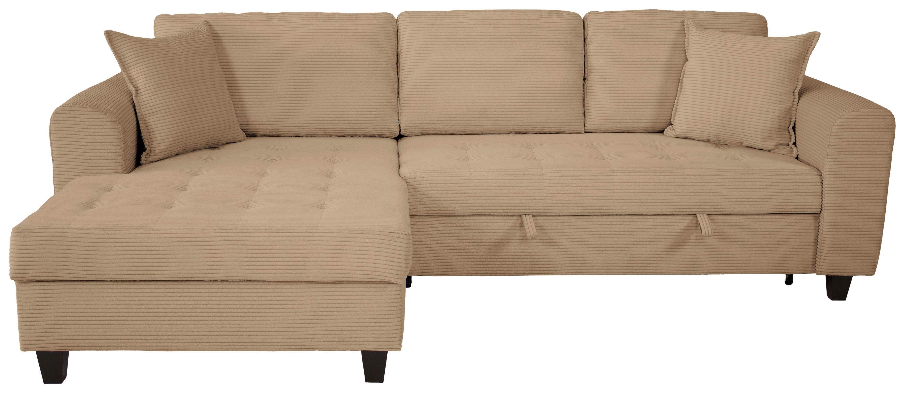Ecksofa Moritz Karamell S: ca. 155x265 cm - Beige, Trend, Textil (155/265cm)