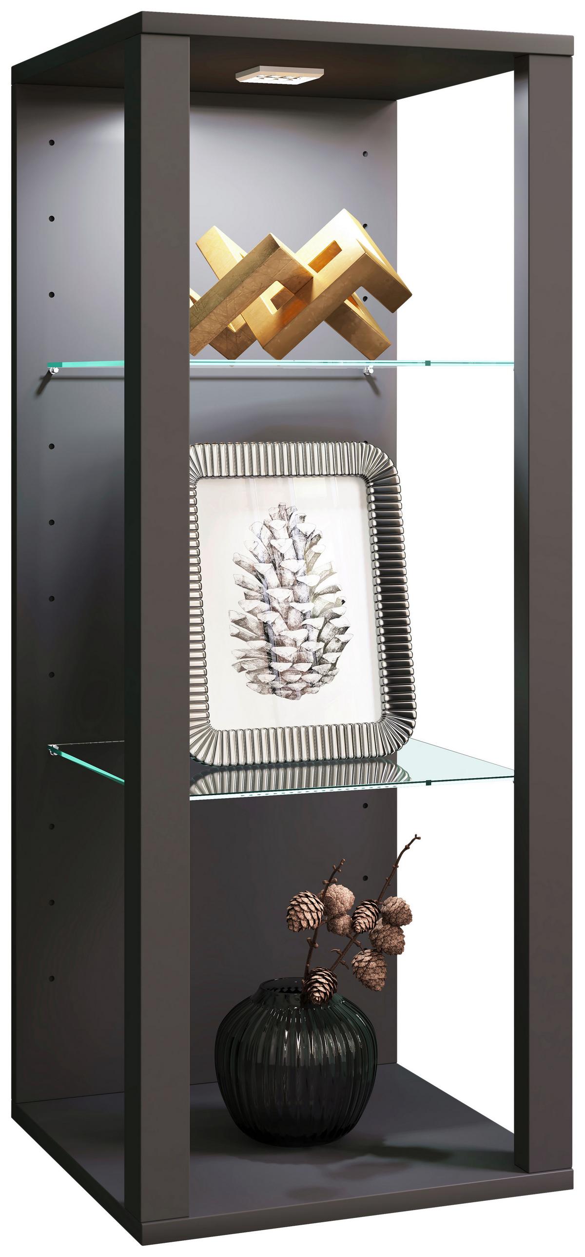 Hängevitrine Glasol Anthrazit B: 35 cm - Anthrazit, Design, Glas/Holzwerkstoff (35/90/35cm) - MID.YOU