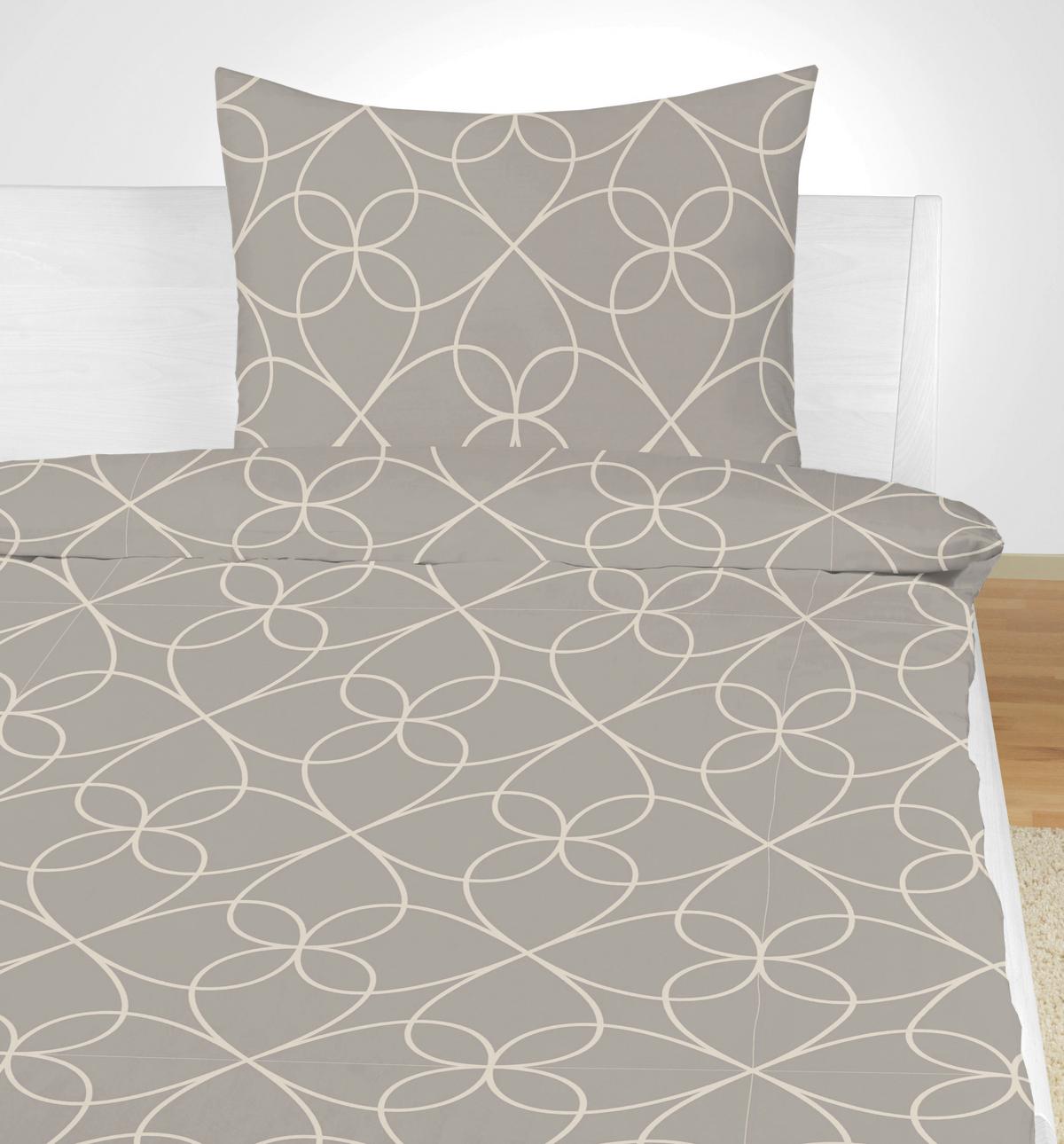 Bettwäsche 140x200 Cm Lenka Mikrofaser Blau/beige - Blau/Beige, KONVENTIONELL, Textil - Ondega