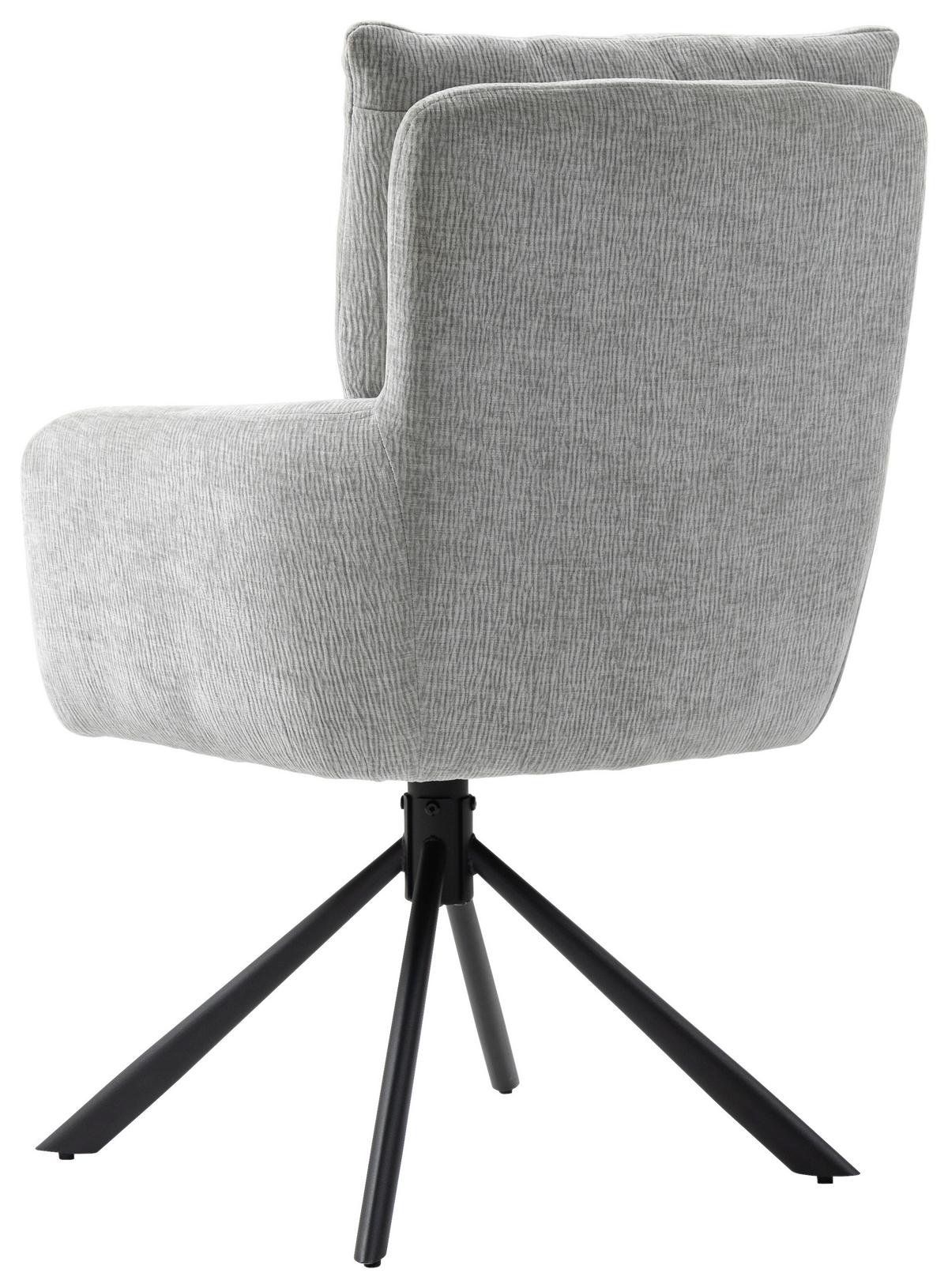 OTOČNÁ STOLIČKA CHARLOTTE -TREND- - čierna/svetlosivá, Modern, kov/textil (61/96/67cm) - Mömax