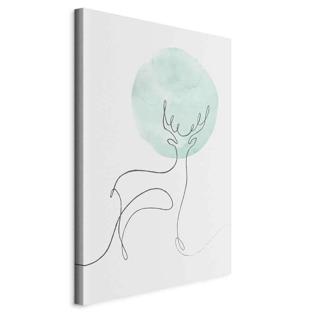 Leinwandbild Lunar Türkis Weiß B: 40 cm - Türkis/Weiß, Basics, Holzwerkstoff/Textil (40/60/1.2cm) - artgeist