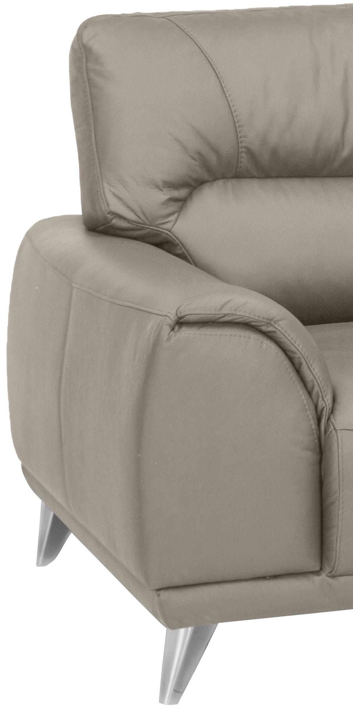 Fernsehsessel Frisco Lederlook Sandfarben - Sandfarben/Chromfarben, MODERN, Textil (112/92/96cm) - MID.YOU