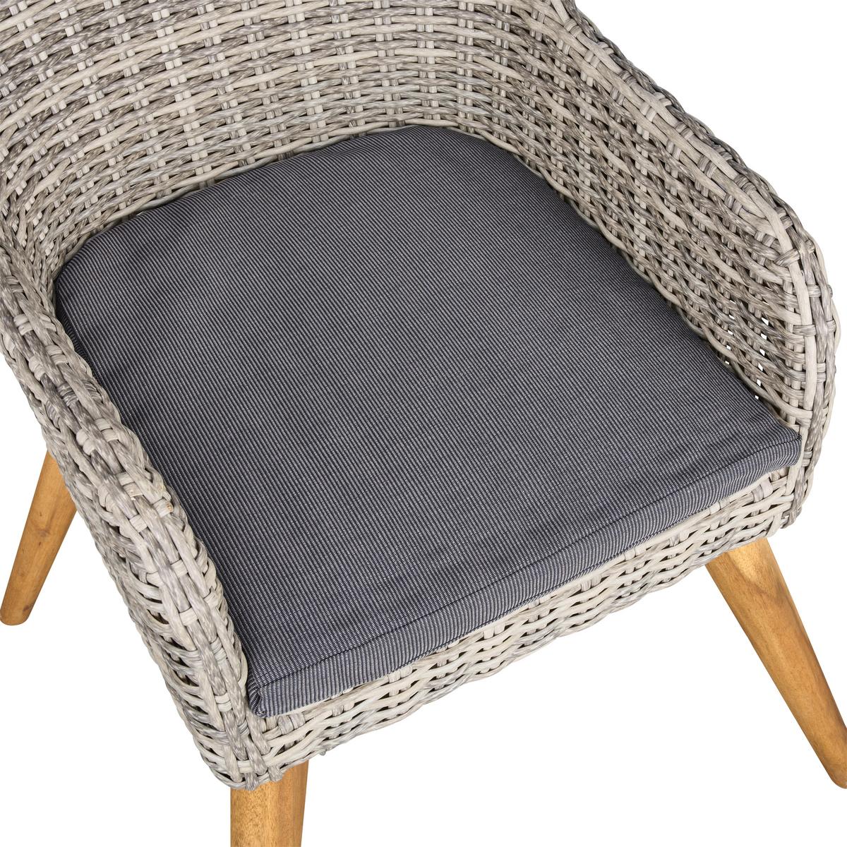 Kerti Étkezőgarnitúra Oslo - akáciaszínű/szürke, Modern, műanyag/textil - Beldano