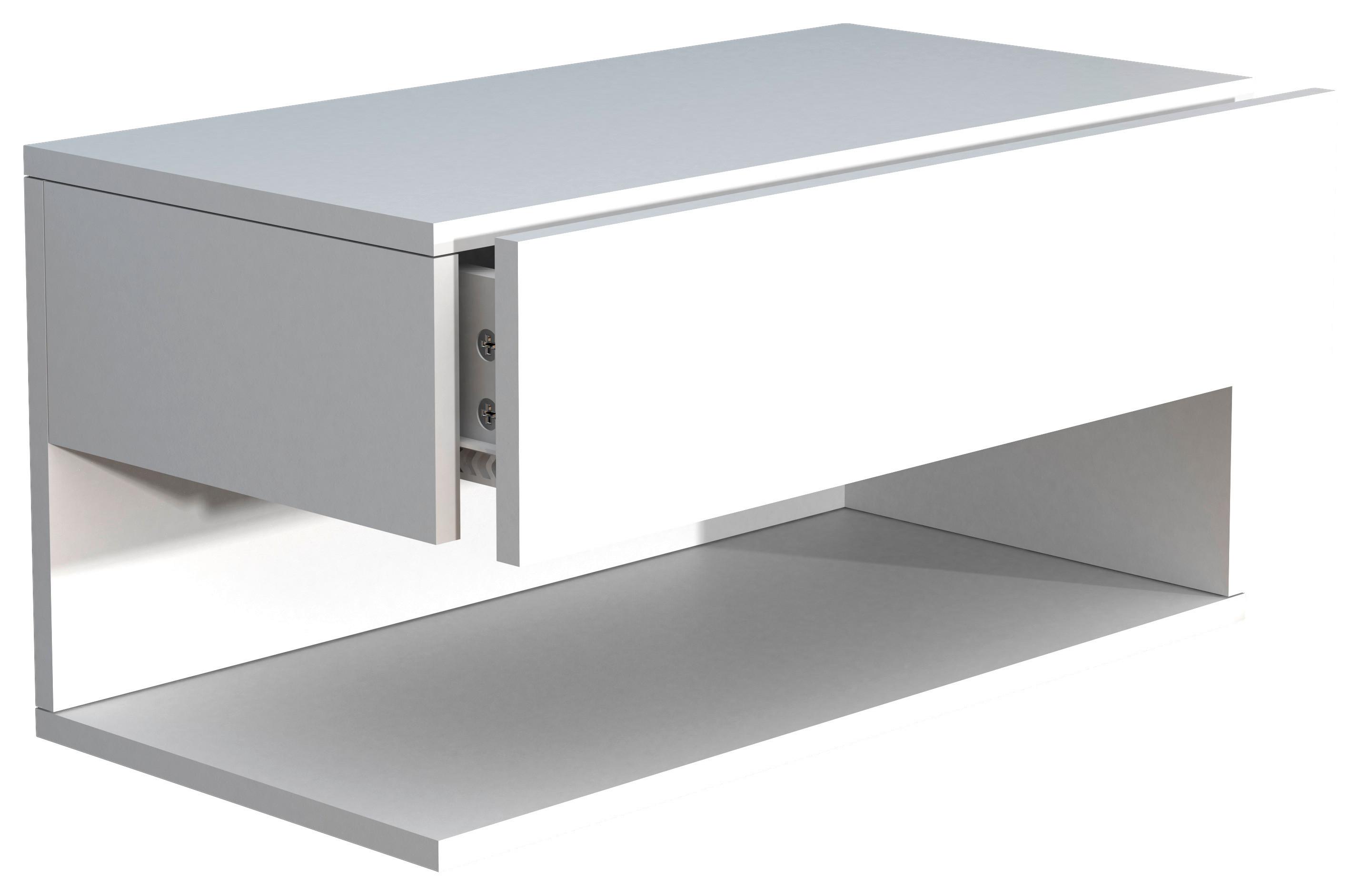 Nachtkästchen Usal Xl B: 60 Cm Weiß - Weiß, MODERN, Holzwerkstoff (60/30/32cm) - MID.YOU