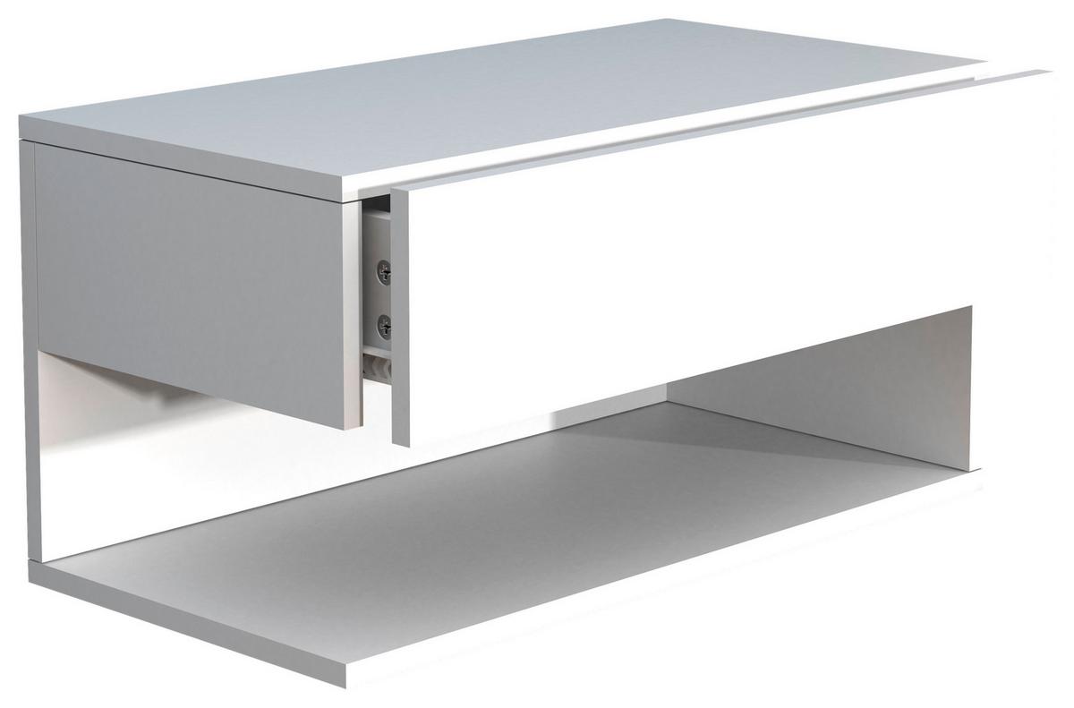 Nachtkästchen USAl XL B: 60 cm Weiß - Weiß, MODERN, Holzwerkstoff (60/30/32cm) - MID.YOU