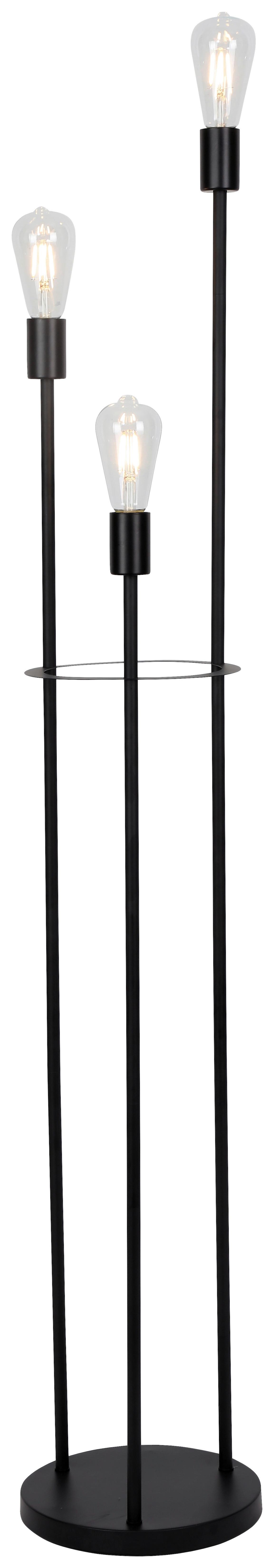 Stojacia Lampa Molly, 3xe27, 230v - čierna, Konvenčný, kov (25/140cm) - Modern Living