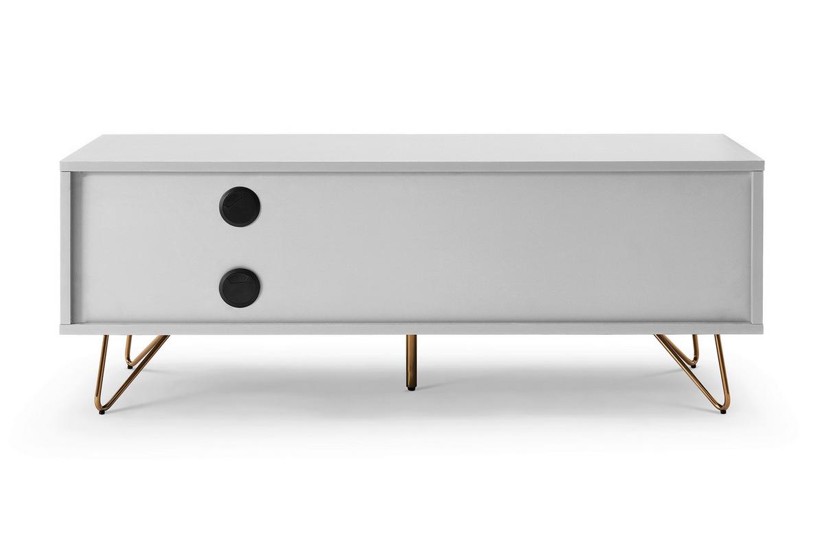 Lowboard Weiß B: 120cm - Messingfarben/Weiß, Design, Holzwerkstoff (120/45/40cm) - Livetastic