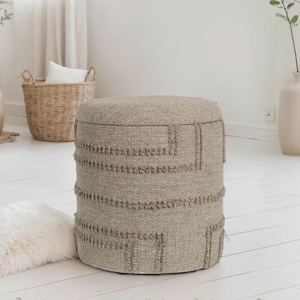 Hocker Braun B: 40cm - Braun, Design, Textil (40/45/40cm) - MID.YOU