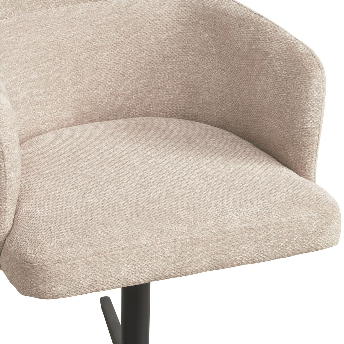 Armlehnstuhl Matteo Webstoff Beige, B: 58,5 cm - Beige/Schwarz, KONVENTIONELL, Holz/Textil (58,5/85/63cm) - Livetastic