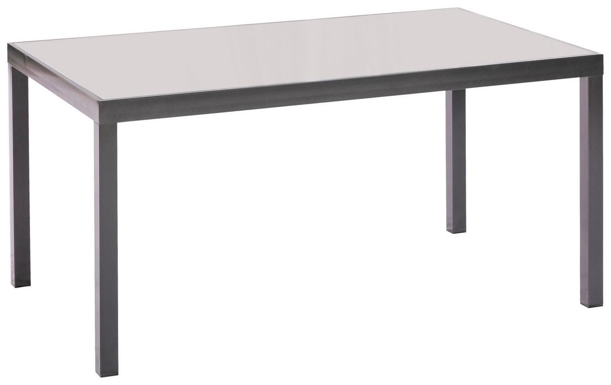 Gartenmöbel Set 7-Tlg. Florenz aus Aluminium - Dunkelgrau/Graphitfarben, KONVENTIONELL, Glas/Textil - Gardenson