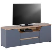 TV stolík dub Artisan/antracit - čierna/biela, Modern, kompozitné drevo/plast (160/58,4/40cm)
