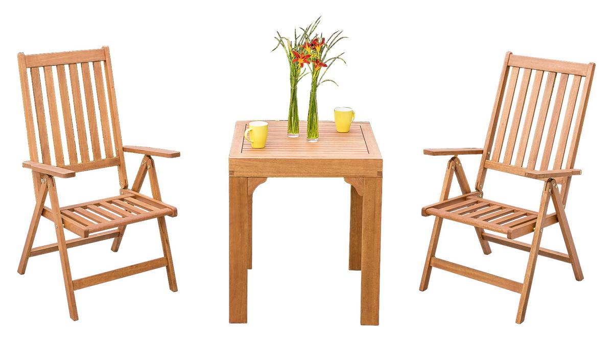 Balkontisch Ausziehbar Eukalyptus Natur - Naturfarben, KONVENTIONELL, Holz (65/77,5/130cm) - Gardenson