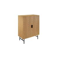 Kommode Schwarz, Eiche Dekor B: 80cm - Eichefarben/Schwarz, Design, Holz/Holzwerkstoff (80/110/40cm) - Livetastic